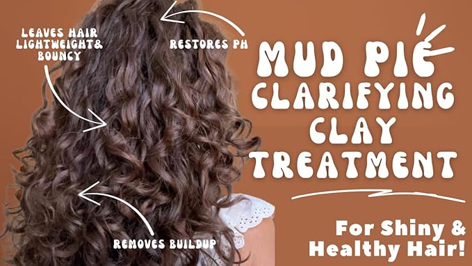 Ecoslay Mud Pie Clay Clarifying Treatment, 236ml, Bentonite Clay Hair Mask for Deep Cleansing, Made in USA