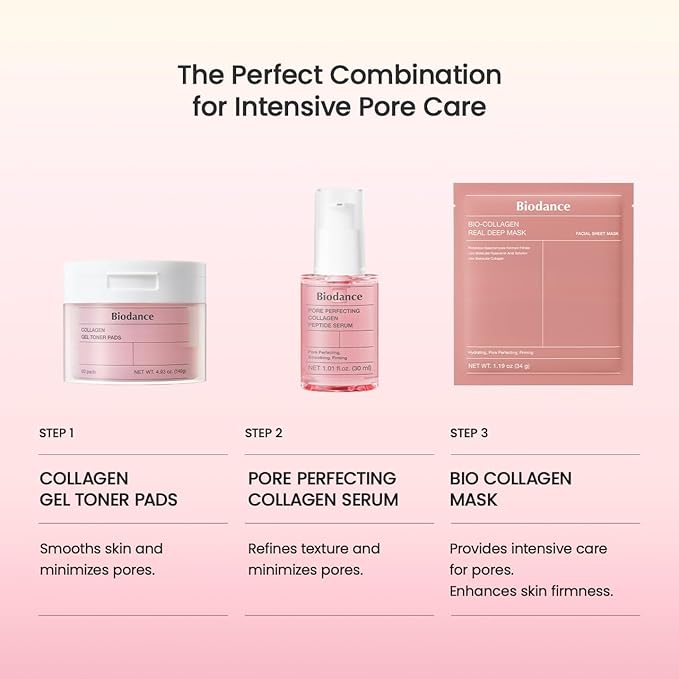 BIODANCE Pore Perfecting Collagen Peptide Serum, Skin Firming & Radiance, Plumping, Pore Care, Makeup Prep Serum for All Skin Types, Korean Skin Care | 1.01 fl.oz x 1 ea
