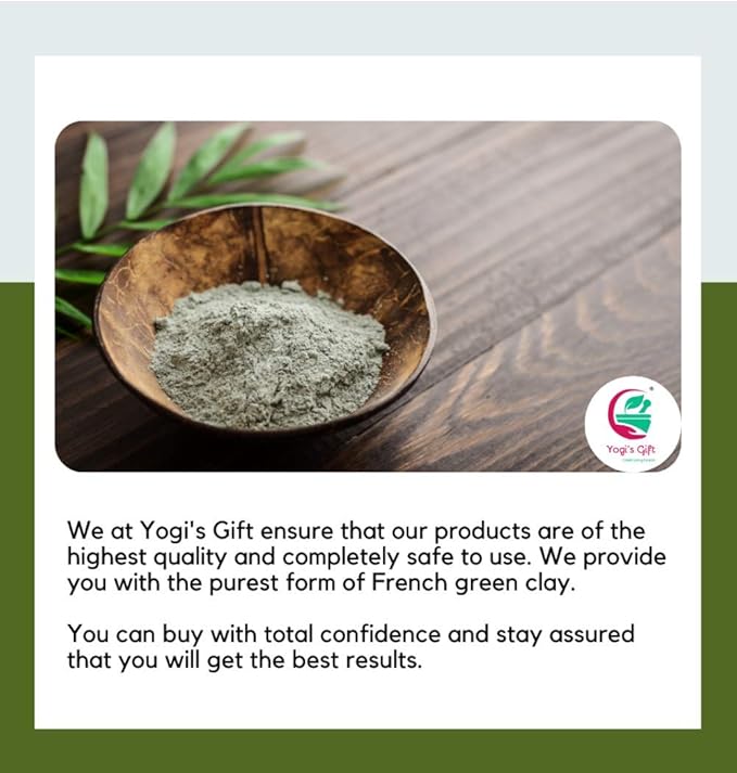 French Green Clay Powder 8 oz | Deep Facial Cleanser | For Skin Softening and Face Care | Natural Detoxifies Body | Argile Verte | Montmorillonite Clay | Illite Green Clay