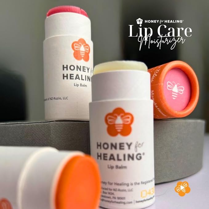 Manuka Honey Lip Balm 15+ UMF – Ultra-Hydrating Formula with Beeswax, Castor Oil & Organic Coconut Oil | 12+ Hour Moisture | Eco-Friendly Recyclable Tube | 0.25 oz / 7 g (Soft Peach)
