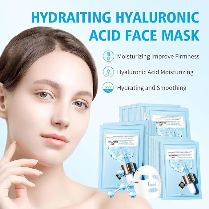 Facial Masks Skincare for Women,Moisturize Face Mask Sheet for Girl,Hydrating Face Mask for All Skin Types,Dry Skin & Sensitive Skin (10-Packs)