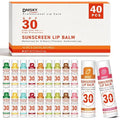 DMSKY SPF 30 Sunscreen Lip Balm 40 Pack, Broad Spectrum UVA/UVB Sun Protection Lip Care with Vitamin E and Beeswax, SPF Lip Balm Travel Size-10 Flavors