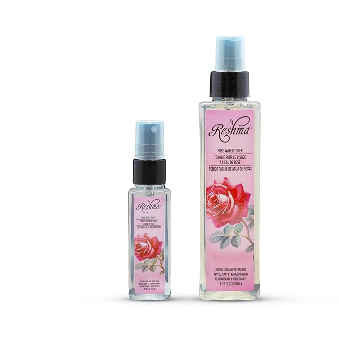 Reshma Beauty Travel Size Rose Water Toner Hydrating Mist for All Skin and Hair Types Plant-Based Facial Toner, No Dye Alcohol-Free, For Daily Use and Cruelty-Free, TSA Approved, 1.70 fl oz, Pack of 1