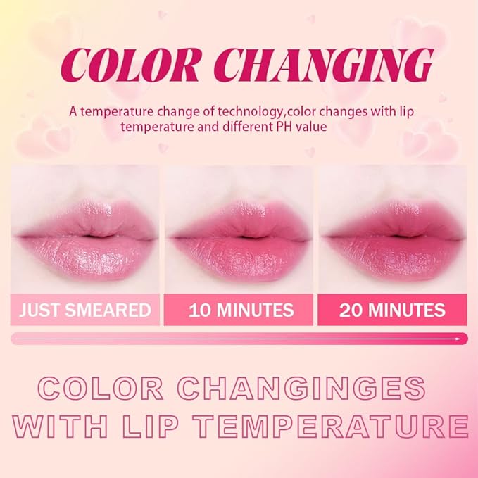 BINGBRUSH Color Changing Lipstick Set, PH Lip Balm Mood Lipstick, Natural Color-Changing Tint with Deep Moisture, Long Lasting Personalized Lip Gloss for Daily Wear or Gifts (05# Lavender Bloom)