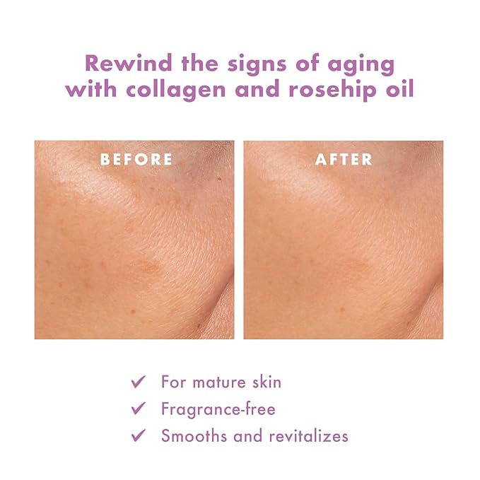 Petal Fresh Skin ResQ Age Rewind Sheet Mask with Collagen Complex 2% + Rosehip Oil, JUMBO 7 Pack, Firming Korean Face Mask for Mature Skin, Hydrating, Wrinkle Care, Fragrance-Free, Vegan