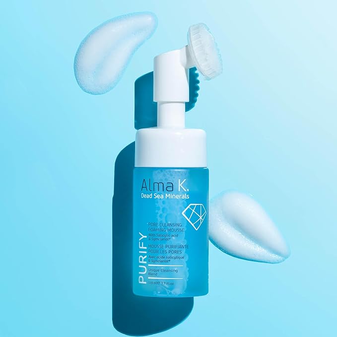 ALMA K Pore Cleansing Foaming Mousse - Gentle Face Cleanser for Women - Hydrating Facial Cleanser with Salicylic Acid - Face Wash for Women - 3.4 oz