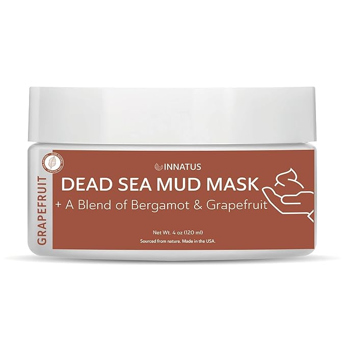 INNATUS Dead Sea Mud Mask with Grapefruit Oil – 4oz Detoxifying & Purifying Face Mask – Infused with Natural Oils for Acne Control & Skin