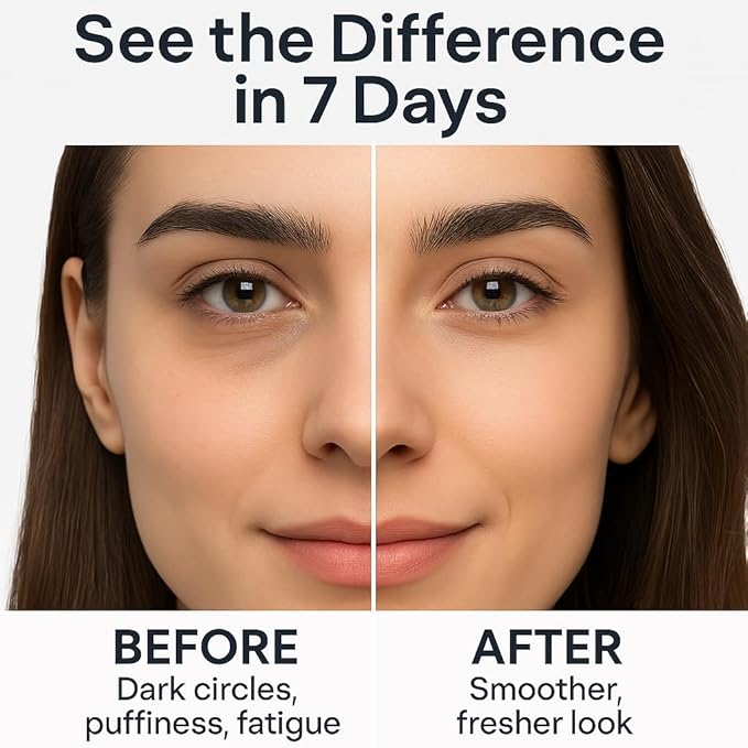 Caffeine Under Eye Cream for Puffiness and Bags Under Eyes - Roller for Puffy Eyes and Dark Circles Under Eye Treatment for Women, Men - Hyaluronic Acid and Niacinamide Serum - Face Puffiness Reducer
