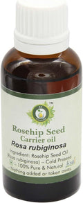 R V Essential Pure Rosehip Seed Carrier Oil 5ml (0.169oz)- Rosa Rubiginosa (100% Pure and Natural Cold Pressed)