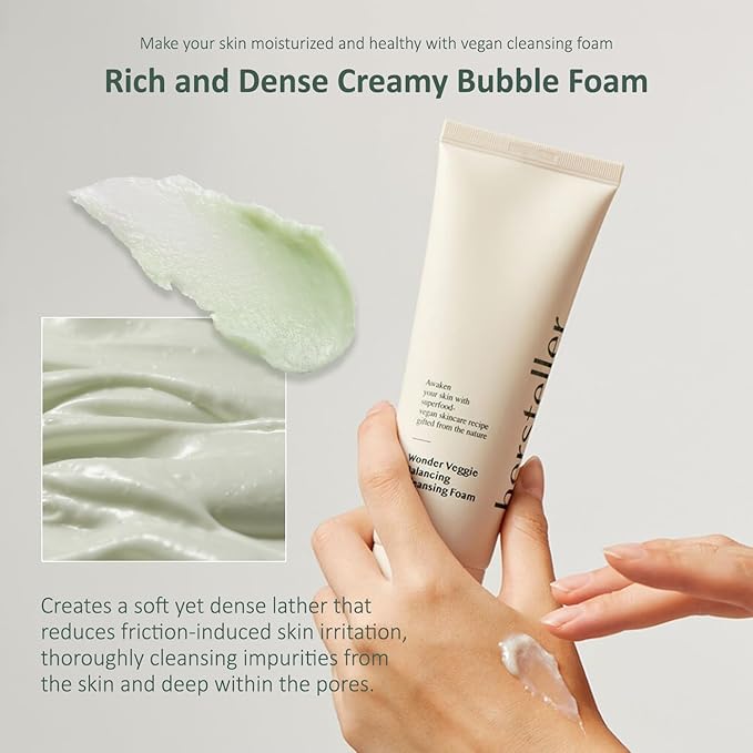 Hersteller Wonder Veggie Balancing Cleansing Foam 4.06 fl oz Vegan Hydrating Soothing Foaming Cleanser Face Wash Makeup Remover Korean Skincare