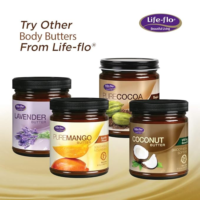 LIFE-FLO Pure Organic Shea Butter, Unrefined | Moisturizes, Smooths & Conditions Skin, Hair & Scalp | No Parabens | 9oz