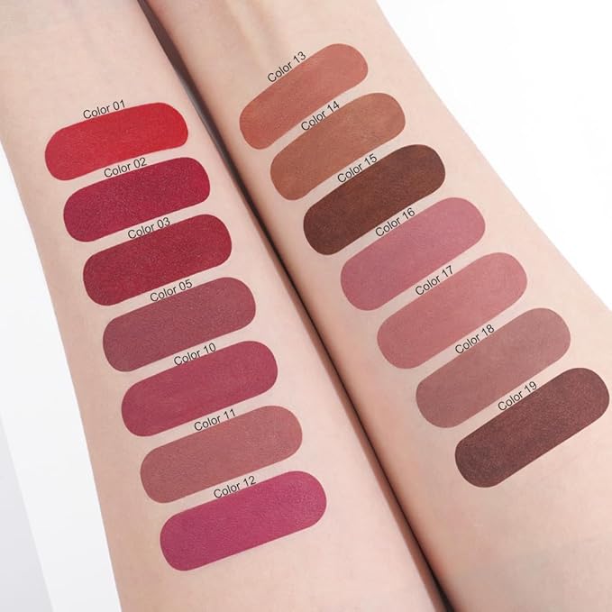 Kaely Ruby Red Gradient Matte Lipstick Lip Liner Pencil for Women, 2in1 Flawless Contour Gradual Ombre Effect Lip Pencil Makeup Waterproof, labiales mate 24 horas originales, 01