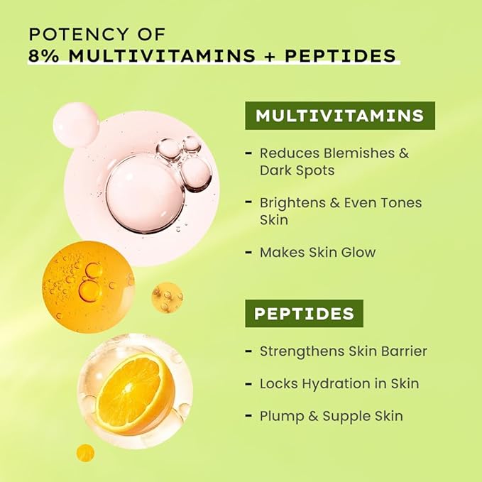 Hyphen Vitamin-Infused Peptide Dewy Prep 8% Multivitamins & Peptides Serum | Instant Dewy Glow & Hydration, UV Protection & Strengthens Skin Barrier | Lightweight, Non Greasy, Fragrance Free - 50ml
