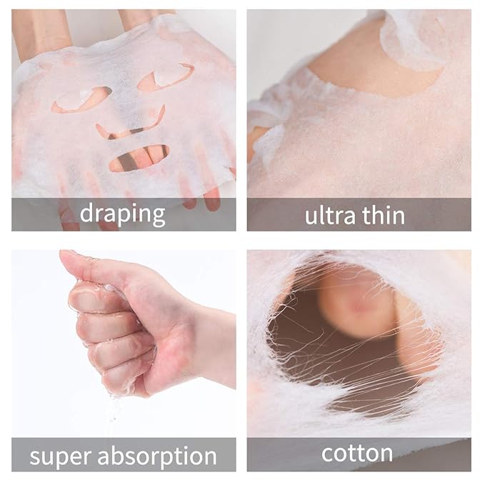Natural 24Pcs DIY Compressed Facial Mask Cotton Face Mask Sheet Grain Skin Care Dry Sheet Mask Paper Face Cotton Mask Sheet with Free
