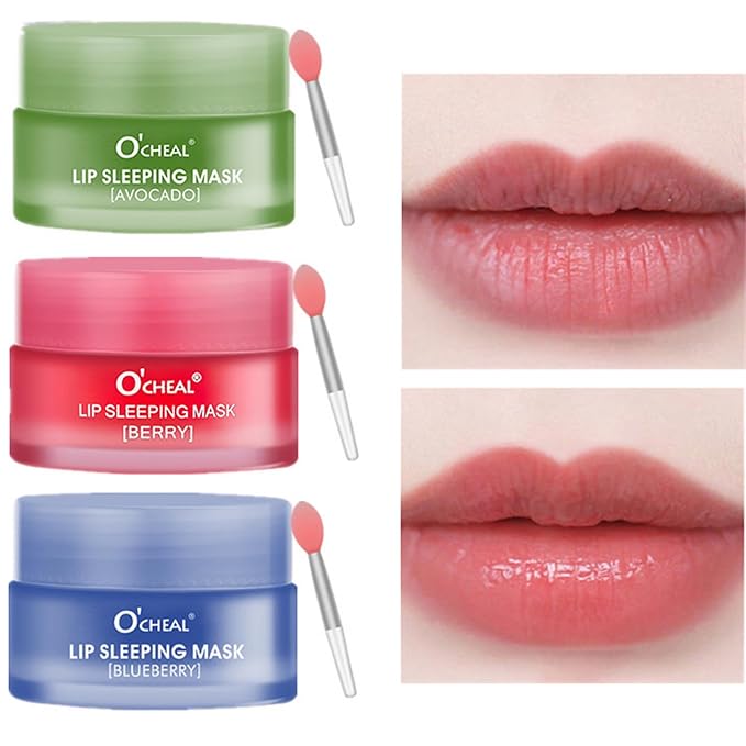 MEICOLY Nourish Hydrating Lip Sleeping Mask,Lip Mask Overnight,Intense Hydration Night Sleep Lip Mask,Lip Balm for Restore,Hydrate Dry Chapped Lips,Berry,0.7oz