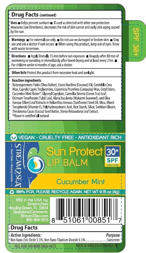 STREAM 2 SEA Cucumber Mint Lip Balm Set, Reef Safe SPF 30 and Hydrate Organic Lip Balms, Moisturizing Indoor + Sun Protect Outdoor Lip Balm For Beach and Sports, Paraben Free, Cruelty Free Lip Care