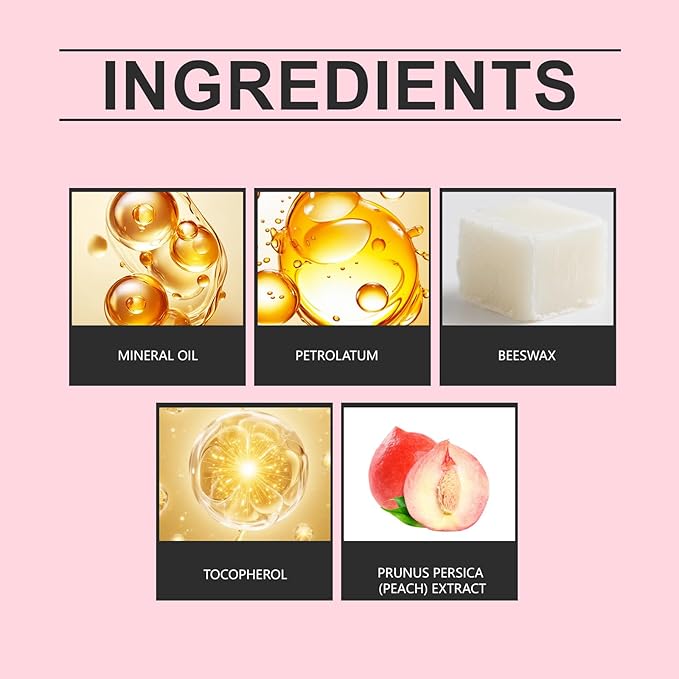 Lip Mask for Overnight Repair - Hydrating Lip Sleeping Mask with Vitamin E & Coconut Extract - Moisturizing Lip Balm Pack for Dry Lips, Non-Sticky Honeybalm Formula (Peach)