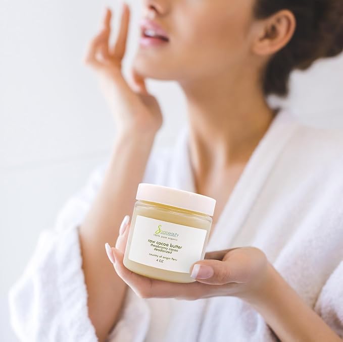Soapeauty Cocoa Butter Raw Refined Deodorized 100% pure natural | Body, Hair & DIY Recipes, Lip Balms, Lotions, Creams, Stretch Marks | Non GMO, No Preservatives, Vegan | 16 oz/1 Pound