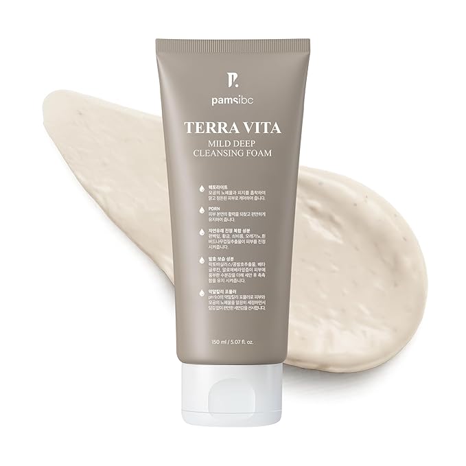 Terra Vita Mild Deep Cleansing Foam, Cleanses Without Stripping Sensitive Skin, PDRN & Hectorite 10,000ppm, Deep Pore Purifying, Developed with Korean Professional Estheticians | 5.07 fl. oz.