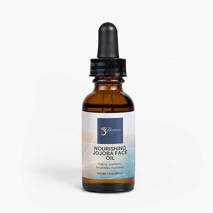 Nourishing Jojoba Face Oil – Lightweight Moisturizing Oil for Sensitive & Dry Skin – With Squalane, Magnolia Bark & Bisabolol – Calms, Softens & Balances – 1oz