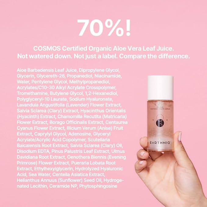 O'live Soothing Youth Face Serum, 50ml Korean Skin Care With Aloe & Blooming Flower Complex to Moisturize & Calm Sensitive Skin, Deep Hydration & Minimizes Look of Pores, Vegan & Cruelty-Free