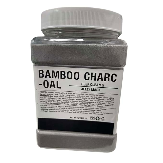 Vajacial Hydro Jelly Mask Powder for Face, Jelly Mask for Facials Professional, Jelly Facial Mask for Teens and Women. Jelly face mask. (Bamboo Charcoal)