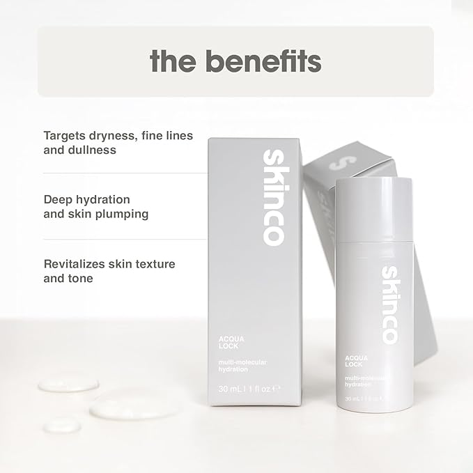 Aqua Lock Advanced Hyaluronic Acid Serum – Multi-Molecular Hydration with Aloe, Green Tea & Vitamin E | Plumps, Moisturizes & Soothes Skin (1 fl oz)