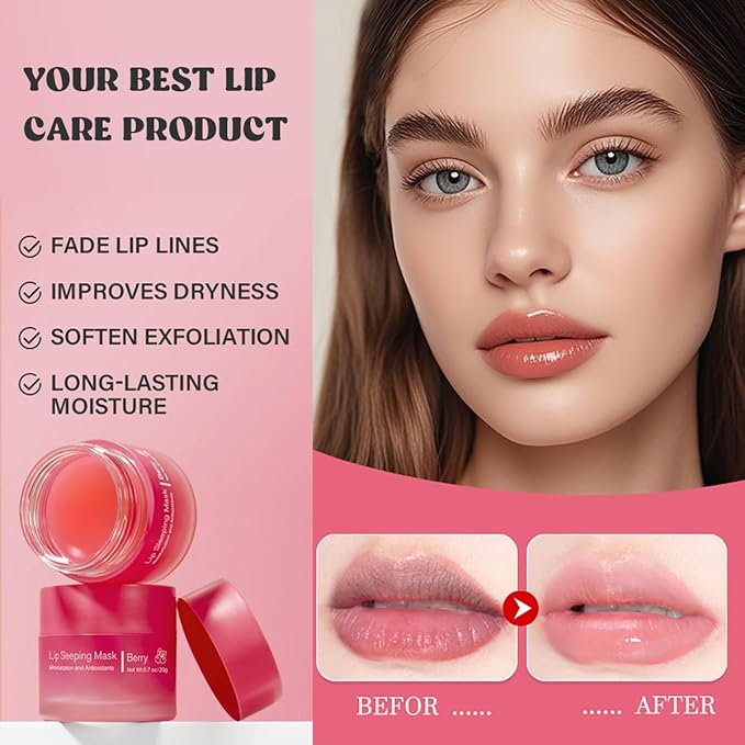 Sleeping lip mask, Repairing Lip Balm, Long-Lasting Nourish & Hydrate Lip mask, Hydrating, Moisturizing Lip Skin Care, Improve Lip Color, Reduce Lip Lines Anti-chapped Lip Cream (03# Grapefruit)