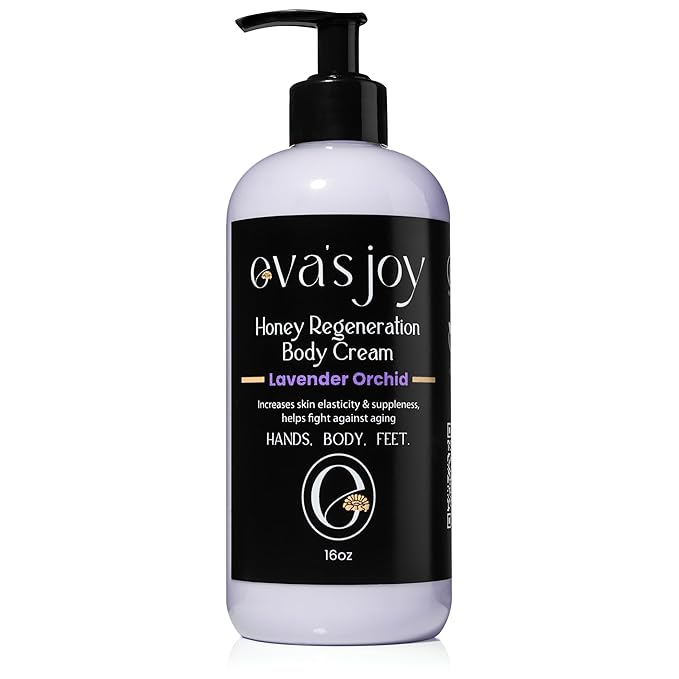 Eva's Joy Lavender Orchid Regeneration Body Cream, Nourishing Moisturizer for Soft, Glowing Skin, Non-Greasy, Daily Hydration, Supports Skin's Natural Health, 16 oz
