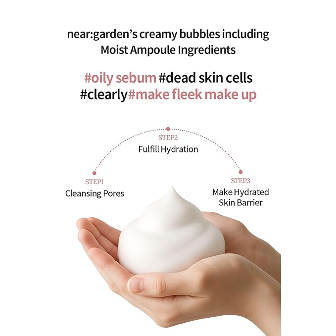 neargarden Lotus Relief PHA Ampoule Cleansing Foam I for All Skin Types, Hyaluronic Acid Face Wash, Facial Cleansing Washes (150ml / 5.07 fl.oz.)