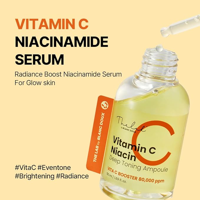 THE LAB by BLANC DOUX Vitamin C Skin Care Serum with Niacin - Lightweight Brightening & Toning Vitamin C Serum for Face - Korean Skin Care Serum - Vitamin Serum - Skin Serum