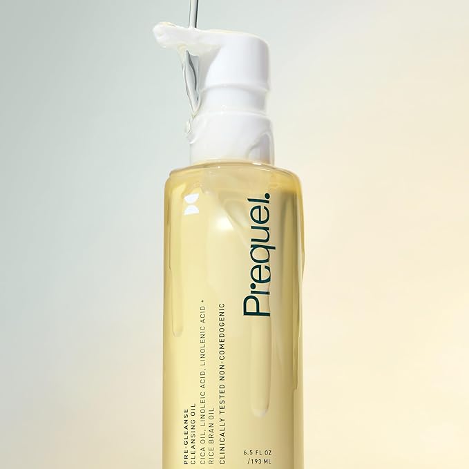 Prequel Skin Pre-Gleanse Oil Cleanser for Face. Double Cleansing Oil Skincare for Women with Cica and more. Non-Comedogenic Makeup Remover. Unscented Gentle Formula For All Skin Types. 6.5oz
