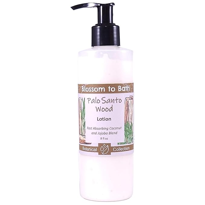 Blossom to Bath Palo Santo Wood Lotion (8 Ounce) - Natural Fragrance - Absorbs Quickly with a Spa Inspired Herbal Scent
