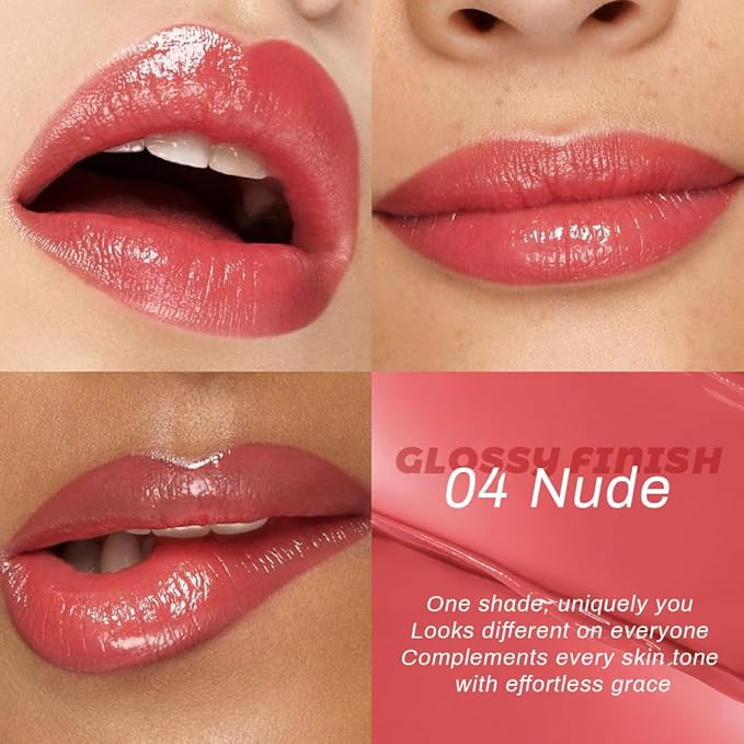 evpct 2Pcs Nude Honey Lipstick Tinted Lip Balm, Moisturizing Tinted Lip Oil Stick Lipstick for Older Women, Sheer Lightweight Hydrating Nourishing Shine Tinted Lip Balm Color Gloss Tint Stain