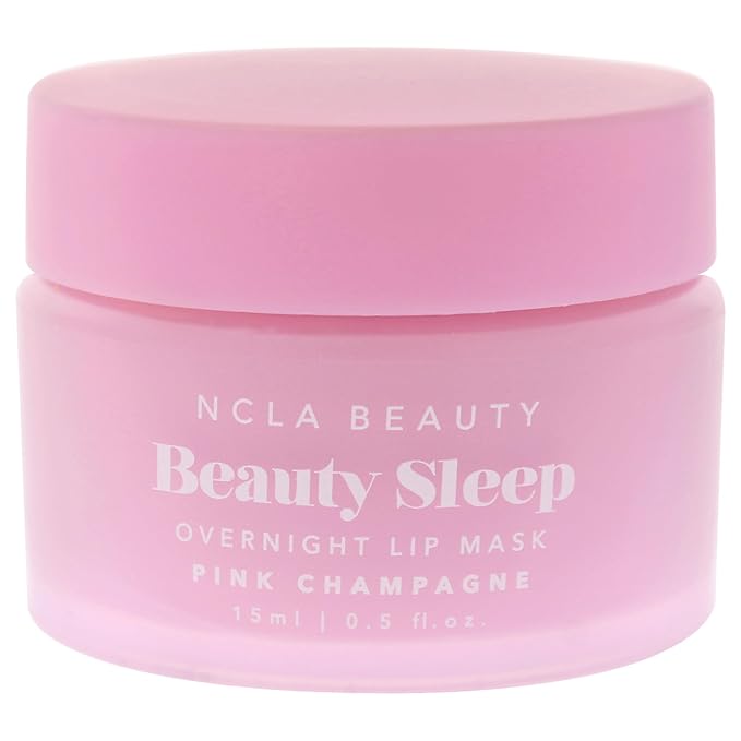 NCLA Beauty Sleep Overnight Lip Mask - Lip Mask for Women - Nourishes and Hydrates with Castor Seed Oil and Shea Butter - Pink Champagne - 0.5 oz