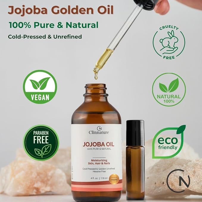 Jojoba Oil for Nails & Cuticles – 100% Pure & Cold-Pressed Nail Oil for Stronger, Healthier Nails – Deep Cuticle Moisturizer for Dry, Cracked Skin – Hexane-Free, Fast Absorbing