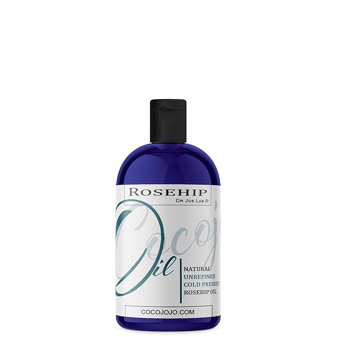 cocojojo Rose Hip Oil Organic for Face, Organic Rosehip Oil, Pure Unrefined Cold Pressed All Natural for Hair, Skin, Face, Body, & Nails - 8 Oz