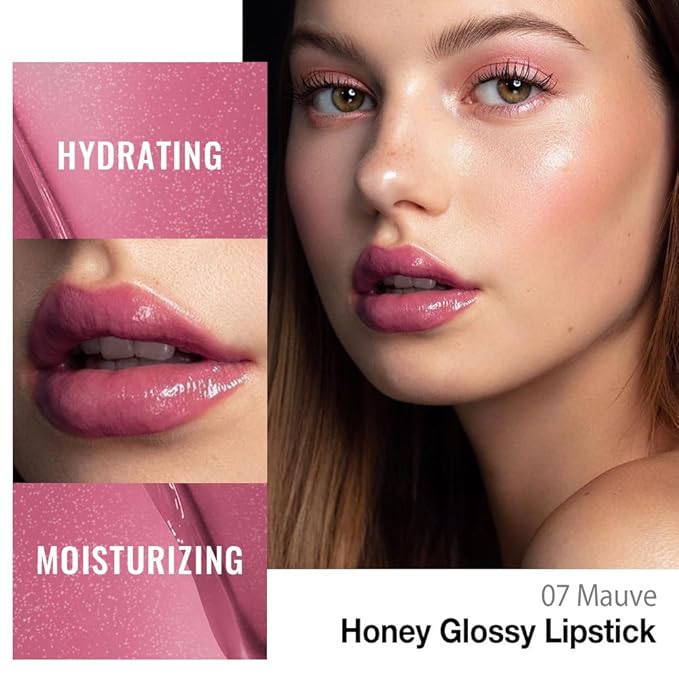 evpct Mauve Honey Lipstick Tinted Lip Balm, Moisturizing Tinted Lip Oil Stick Lipstick for Older Women, Sheer Lightweight Hydrating Nourishing Shine Tinted Lip Balm Color Gloss Tint Stain, 07 Mauve