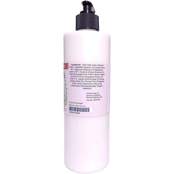 Blossom to Bath Patchouli Lotion (16 ounce) - Pure Essential Oil Fragrance - Absorbs Quickly with a Woodsy Exotic Scent