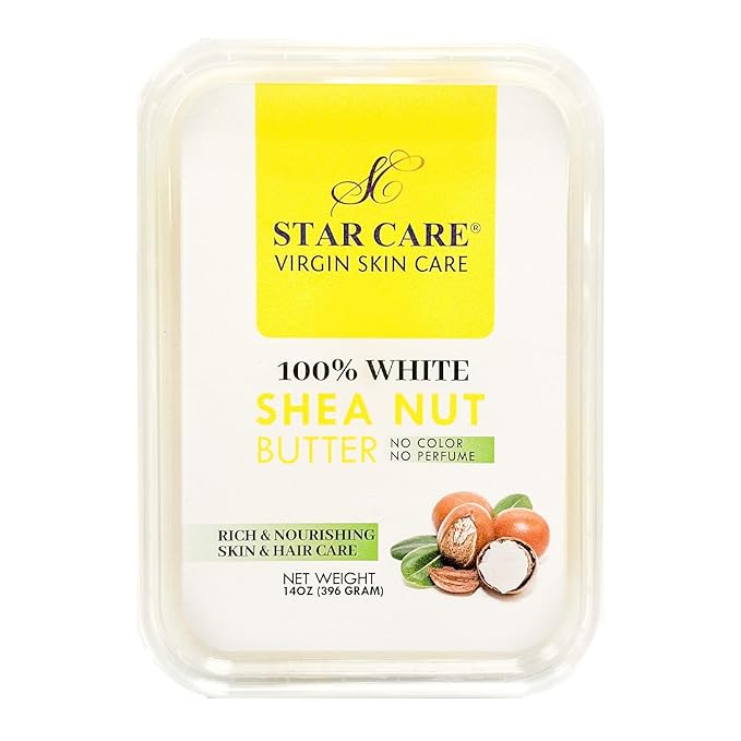 100% Pure White Shea Nut Butter 14oz Unrefined & Raw Natural Moisturizer for Skin Hair & Lips, African Shea Butter Rich in Vitamins & Antioxidants No Added Color or Fragrance