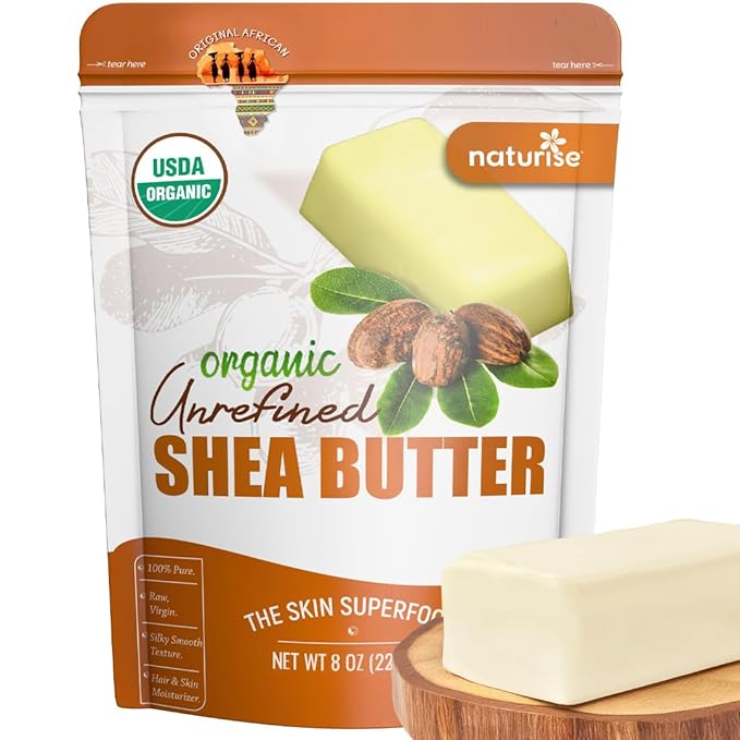 Naturise - African Shea Butter Raw Organic, Pure Shea Butter Raw Organic for Skin and Hair, Shea African Butter Skin Moisturizer, Raw Shea Butter Without Artificial Fillers & GMOs, 8 oz