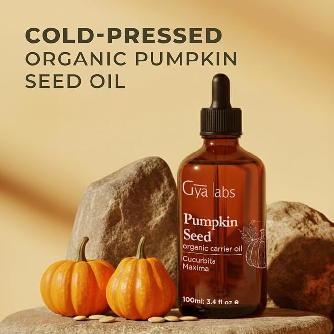 Gya Labs Pumpkin Seed Oil - 3.4 Fl Oz - Carrier Oil for Hair, Skin, Face, Scalp & Body Massage