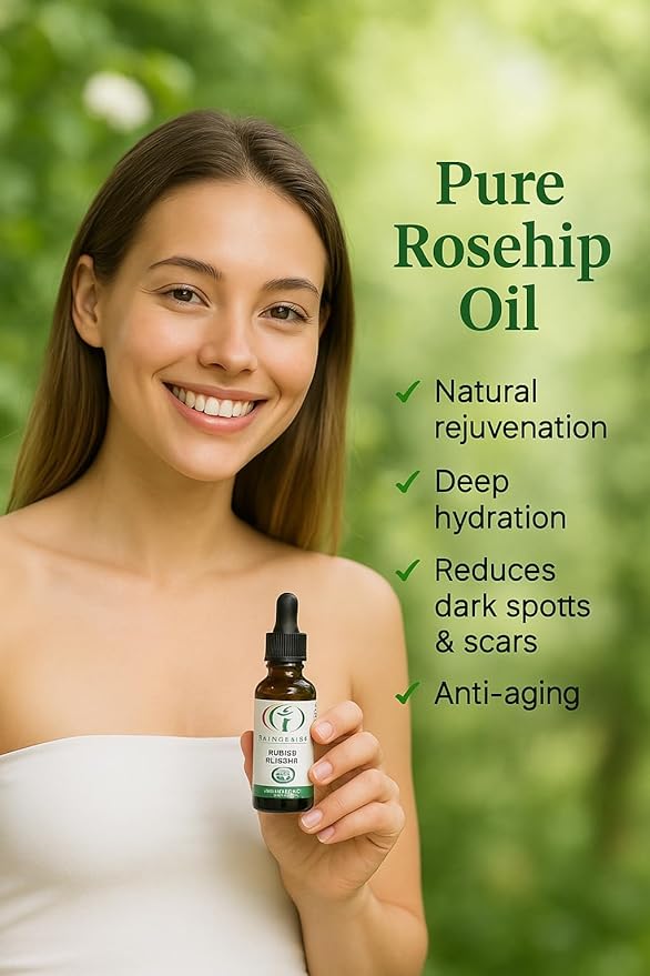 100% Certified Organic Growing Rosehip Oil/Aceite Puro De Rosa Mosqueta 30 Ml. / 1 Fl.oz.heals Dry Skin, Fine Lines, Acne Scars, Eczema, Psoriasis, Dermatitis, Sun Damage & More