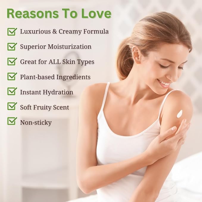 Natural Escapes Lemongrass Body Lotion & Hand Cream for Dry Skin, Firming Moisturizer for Crepey, Itchy & Sensitive Skin, with Coconut Oil, Olive Oil & Ceramides, 8 oz