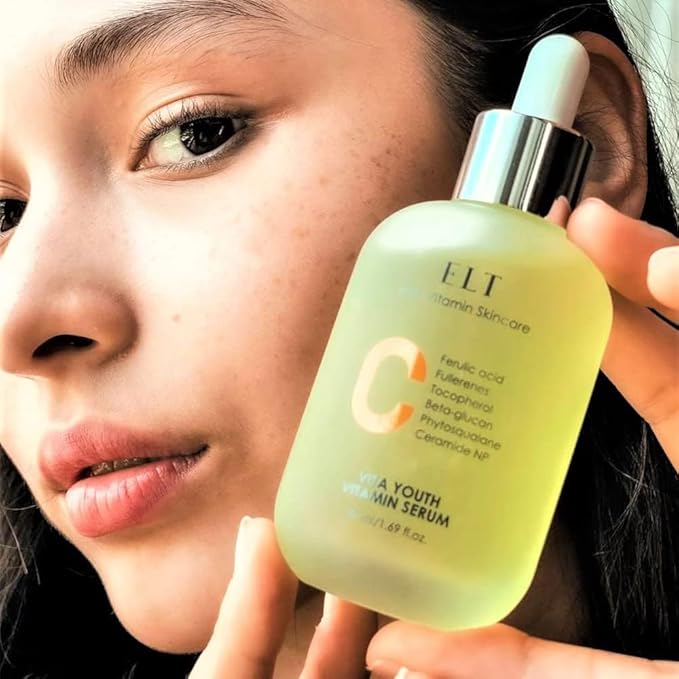 ELT Vita Youth Vitamin C Face Serum 1.69fl.oz.(50ml) -Korean Ferulic Acid, Beta-Glucan - Skin Brightening, Anti-Aging, Dark Spot Remover - K-Beauty Skincare (Pack of 1)