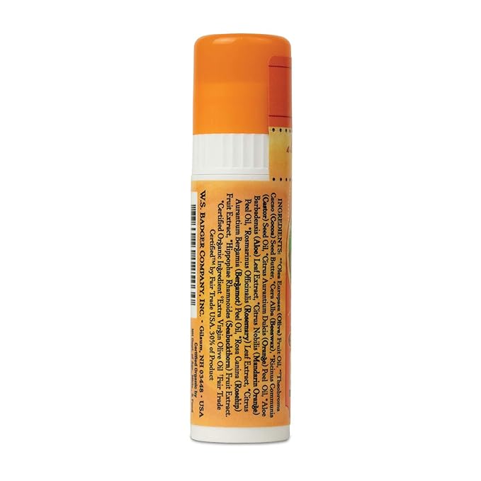 Badger Sweet Orange Cocoa Butter Lip Balm - .25oz Stick