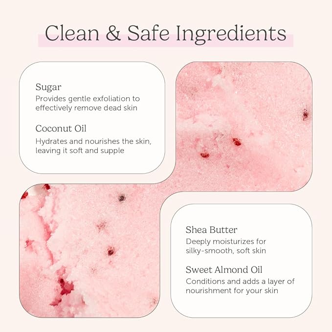 Sugar Body Scrub 8 oz, Moisturizing and Exfoliating Scrub for Nourishing Essential Body Care, Gift For Her (Sugar Crush)