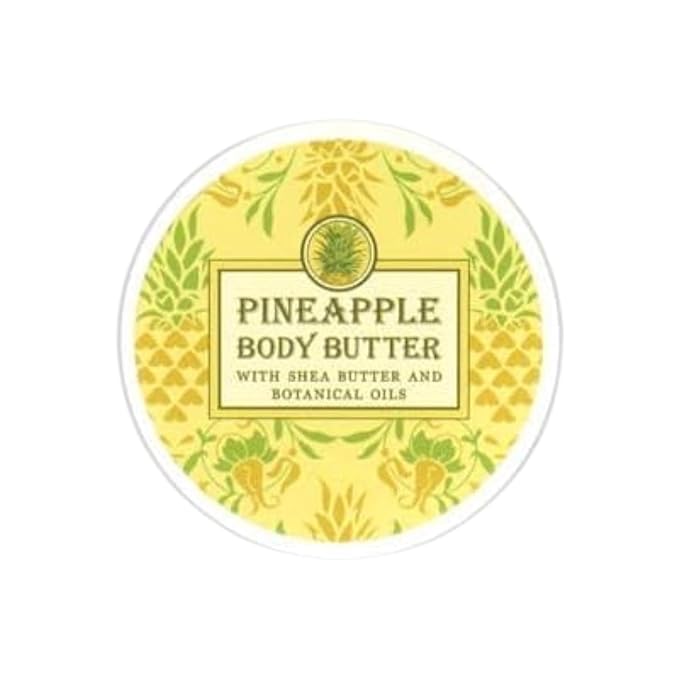 Greenwich Bay Trading Co. Scented Botanic Body Butter - Luxurious Hydration with Shea & Cocoa Butter, Enriched with Vitamin E - 8 Ounce Tub (8 oz., Pineapple)
