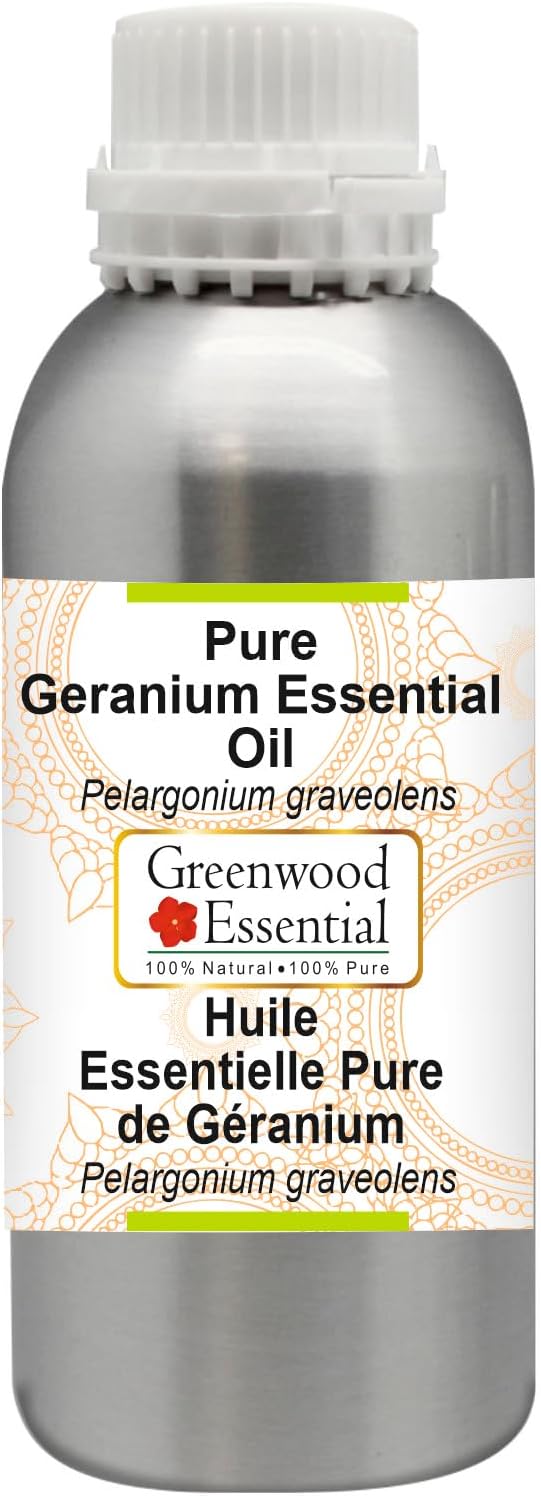 Greenwood Essential Pure Geranium Essential Oil (Pelargonium graveolens) Steam Distilled 1250ml (42.2 oz)