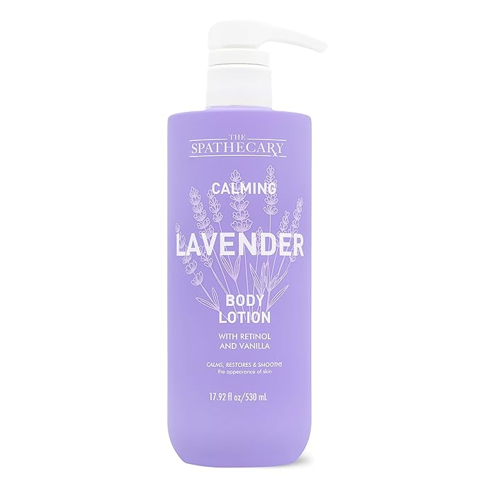 Calming Lavender Body Lotion – With Retinol & Vanilla – Soothes, Restores & Smooths Skin – Paraben-Free, Sulfate-Free, Aromatherapy Formula, 17.92 fl oz